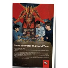 Vintage Printed Advert 1989 TSR The New Dungeon Board Game Dragon Art 10.25x6.5 picture