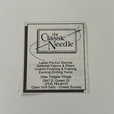 The Classic Needle Latest Pre-Cut Stencils 1986 Lancaster County Ad SAH7-S65 picture