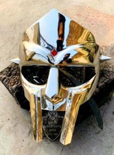 Medieval MF Doom Gladiator Mask Mad-villain Silver Finish Brass Face Armour gift picture