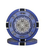 50pcs Prestige Pro 727 Printing Poker Chips $50 picture