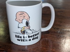 Vintage Peanuts Snoopy Charlie Brown Life Is Better With a Dog Coffee Mug picture