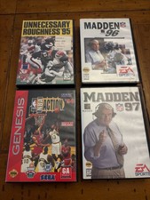 Sega Genesis 4-Game Lot – Unnecessary Roughness 95, Madden 96/97, NBA Action 94 picture