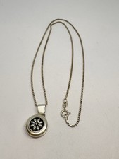 6.4g 925 19” STERLING SILVER LOCKET STAR SPRAY STAMPED FINE JEWELRY NECKLACE picture