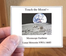 Genuine Moon Rock Mini-Museum Display. Lunar Meteorite. Stand. Authenticity Card picture