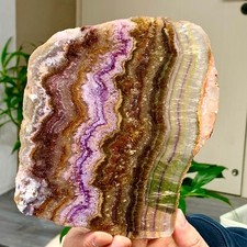 1.38LB Natural colored fluorite quartz crystal slab spiritual energy repair picture