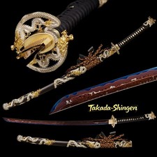 HandForged shihozume Blade Japanese Katana dragon Tsuba Sword hualee wooden saya picture