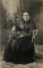 KS Kansas Stockton Lady in Black Riseley Family RPPC ca 1910 Real Photo Postcard picture