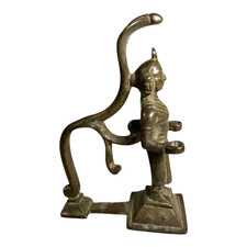 Antique Indian Brass Hindu Deity Cobra Snake Figure Sculpture Incense Holder picture