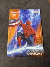 2025 Topps Chrome Marvel 61 Spider-Man Peter Parker Orange Refractor #/25 True picture