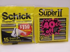 Vtg Schick Super II Twin Blade Mens Razor Cartridges 24 Total picture