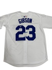 Kirk Gibson Los Angeles Dodgers #23 Autographed Baseball Jersey BAS COA picture