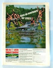 LEVIS Larson Win Comboard Speedboat Guys Go Overboard 1968 Original Print Ad  picture