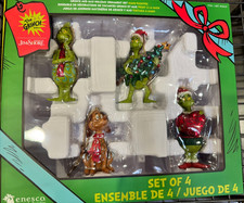 JIM SHORE THE GRINCH AND MAX CHRISTMAS ORNAMENT SET OF 4 picture