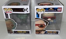 2 Stan Lee Funko Pop Thor Ragnarok 655 & Icons 07 complete in box Marvel comics picture