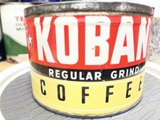 Vintage 1960s Koban Regular Grind Coffee Tin 1 Lb Can picture