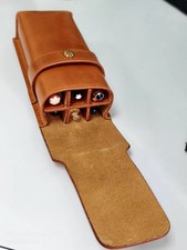 Hand‑crafted Leather Pen Pouch, Large Size for 6 Fountain Pens Storage picture