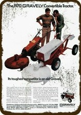 1970 GRAVELY Convertible Tractor & Mower Vntg-Look DECORATIVE REPLICA METAL SIGN picture