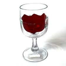 GETTYSBURG PA Ruby Red Flash Souvenir Glass Antique GOBLET CUP TRINKET picture