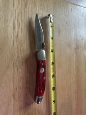 Boker Copper liner Red Jigged Bone Handle 2.7 Stainless Steel Blade Linerlock picture