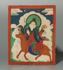 Tibet 19th Cen Antique Tsaklis Thangka Chopen Drinzangma Crown Ornament Goddess picture