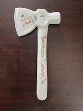 RARE Vtg Souvenir Conrad Iowa White Milk Glass Tomahawk Axe Hatchet 6