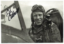 ED COTTRELL 493RD FIGHTER SQDN, 48TH FIGHTER GROUP  P-47 PILOT RARE SIGNED PHOTO picture
