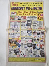 2000 Fry's Anniversary Ad Apple iMac BeOS Linux PC Games 22in Foldout Ad picture