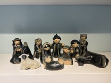 Mid Century Mexican Modernist Ceramic Pottery Nativity Manger Christmas CAQ QRO picture