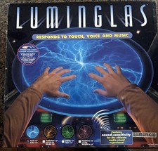 RARE Luminglas 12” Blue Sunburst Plasma Touch Voice Music Interactive Light picture