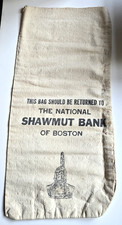 Vintage Cash Deposit Bag National Shawmut Bank of Boston 20x10 w/ Indian Logo picture