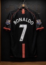 Cristiano Ronaldo Manchester United Black Away Jersey #7 2007-08 w/coa picture