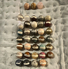 Vtg Gemstone Solitaire Game Replacement Marbles Labeled Agate Jasper Rhodonite picture