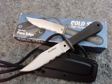 VINTAGE COLD STEEL JAPAN PARA EDGE NECK KNIFE WITH SHEATH FIXED BLADE 41c NIB  G picture