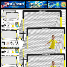 Kids Soccer Goal for Backyard Set - 2 Set of 7X5 / 6X4 ft Toddler Soccer Nets Tr picture