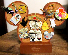 Lot(14) authentic Disney pins & 2025 Disney Parks Mickey Mouse Pin Display Board picture