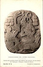 RPPC Carved Stone Ruins of Palenque in Chiapas Mexico 1930s Photo Postcard D48 picture