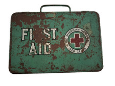 Vintage 1950s American Red Cross First Aid Kit Rare Green picture