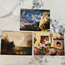 Celestial Seasonings 1981 Set of 3 Unposted Art Postcards Bierstadt Hurley picture