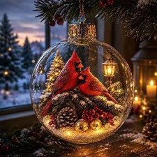 Transparent Lighted Christmas Ball Ornament Plastic Acrylic Clear Christmas picture