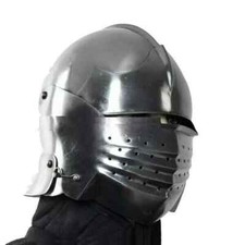 18G Steel Medieval Knight Pig Face Bassinet Helmet W MA SCA LARP Functional Gift picture