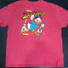Disney DuckTales Scrooge McDuck Graphic T-Shirt Red Adult Unisex 2XL picture