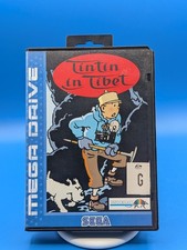 TINTIN IN / AU TIBET - SEGA MEGA DRIVE GAME - BOXED EX CON - PAL - GENUINE RARE picture