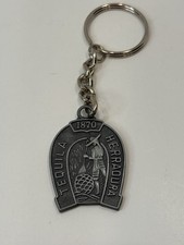 Vintg Tequila Herradura 1870 Pewter Horseshoe Keychain Liquor Distillery Mexico picture