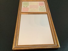 Vintage Sudberry House Wood Trumeau Mirror Handmade Needlepoint Crochet Cottage picture