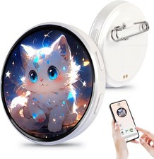 Digital Badge Pin with Anime Themed Pixel Screen Display Photo Video picture