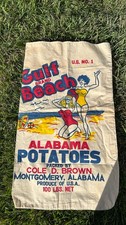 Large 100lb 20th Century Vintage Pin Up Beach Bunny Potato Alabama Feed Sack picture