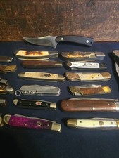 Vintage Pocket Knife Lot 21 Primble Rough Rider Schrade 152 Kissing Crane  picture