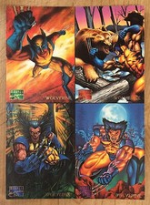 1995 Fleer Marvel Masterpieces / 4 Card WOLVERINE Uncut Promo Sheet picture