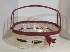 Rare Longaberger 2017 SNOWMAN BELLY HOMEMADE TREATS Basket + Protector Christmas picture