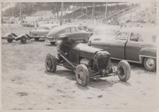 Jalopy dirt track crash car Rosedale NY fairgrounds 1950s - Himes Estate Photo picture